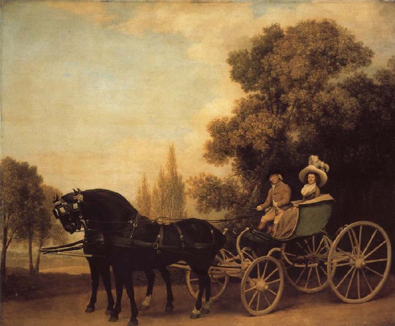 George Stubbs A Gentleman Driving a Lady in a Phaeton Sweden oil painting art